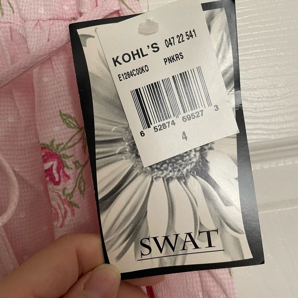 Vintage SWAT Kohl's Pink Rose Patterned Kids Dress NWT size 4